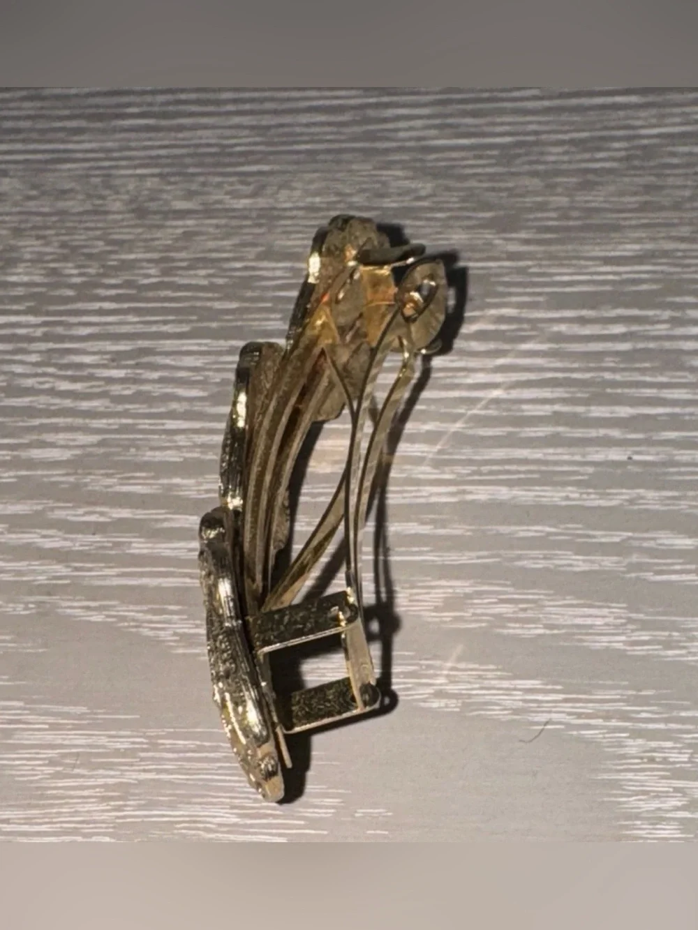 Vintage Gold-Tone Filigree Hair Barrette Clip -France